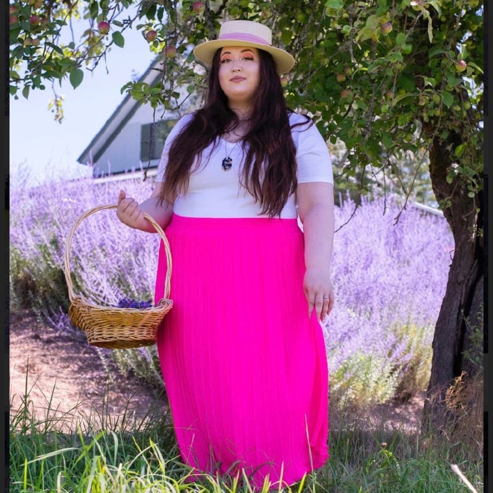Hot pink maxi skirt from One Loved Babe